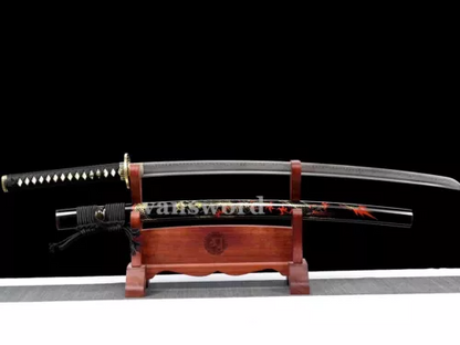 Katana Japanese Samurai Sword T10 Carbon Steel Real Hamon Full Tang Sharp