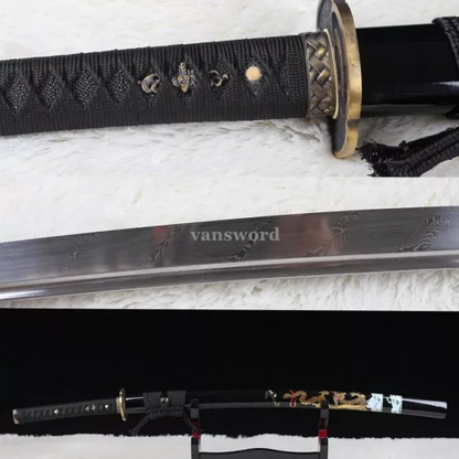 Hand Forged Folded Steel Japanese Samurai Katana Sword Battle Ready Dragon Saya