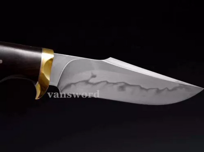 Handmade T10 Steel Clay Tempered Steel Mini Knife Hunting Sword Full Tang Sharp