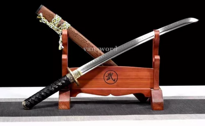 Clay Tempered Differential T10 Steel Japanese Wakizashi Samurai Full TangSword.