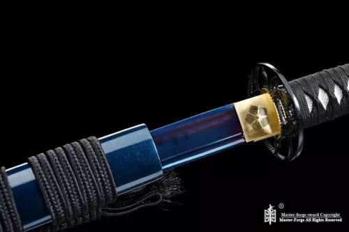 T10 Steel Clay Tempered Blue Blade Real Japanese Katana Samurai Sword Battle.