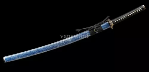 Hand Forged Damascus Folded Steel Japanese Real Katana Samurai Sword Sharp Blue.