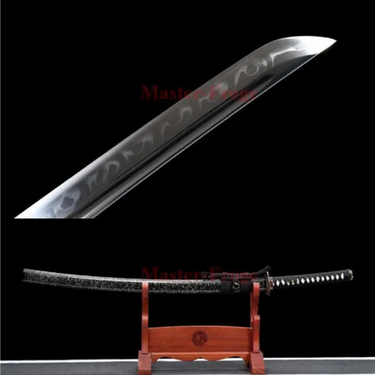 T10 Steel Clay Tempered Japanese Samurai Sword Differential Harden Katana Sharp