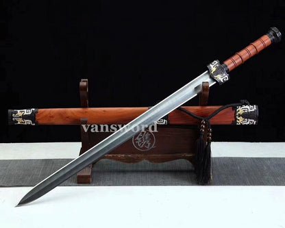 Original Chinese Jian Sword Folded Steel Real Sharp High Quality Tusba Full Tang