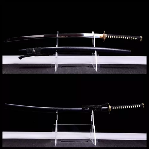 Japanese Katana 1095 Carbon Steel Samurai Battle ReadySword Sharp Brass Tusba.