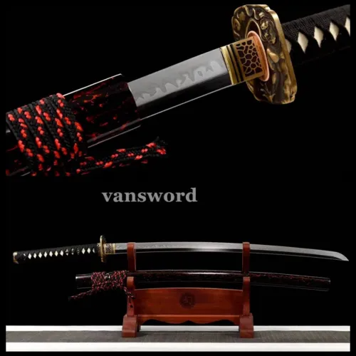 Japanese Clay Tempered T10 Steel Katana Sword Samurai Real Sharp Battle Ready.