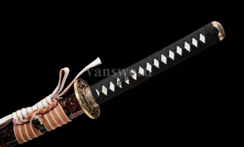 Handmade T10 Steel Clay Tempered Japanese Katana Samurai Sword Real Full Tang