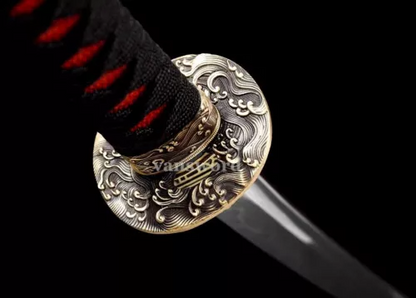 T10 steel Clay Tempered Real Japanese Katana Samurai Battle Sharp Ready Sword.