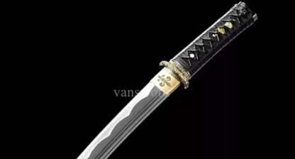 Handmade Full Tang Japanese Tanto Sword 1095 Carbon Steel With Black Scabbard.