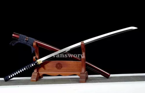 1095 High Carbon Steel Mirror Polishing Japanese Katana Samurai Sword Sharp Red