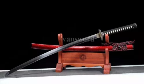 T10 Steel Japanese Katana Clay Tempered Samurai Sword Full Tang Sharp Blade