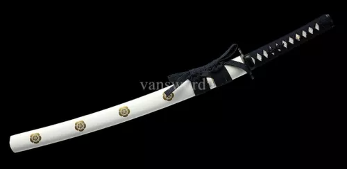 Japanese Wakizashi 1095 High Carbon Steel Sword Sharp Full Tang Blue Blade.