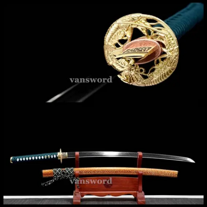 High Quality T10 Clay Tempered Steel Japanese Katana Samurai Sword Brass Tsuba