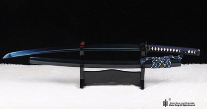 Japanese Katana Blue Blade Sword Clay Tempered T10 Steel Battle Ready Sharp New