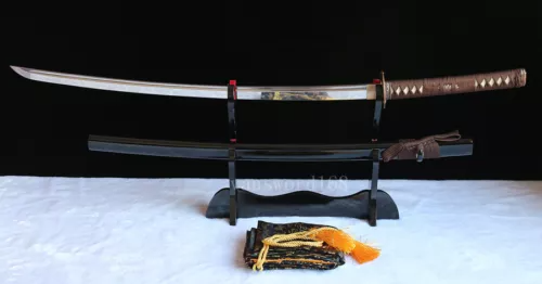 Hand Forged T10 Clay Tempered Real Japanese Katana Samurai Sword Sharp Blade