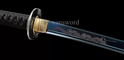 Handmade 1095 High Carbon Steel Real Japanese Katana Samurai With Blue Blade NEW