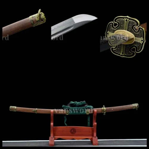 Handmade Sword Samurai Folded Steel Japanese Tachi Full Tang Real Sharp Blade.