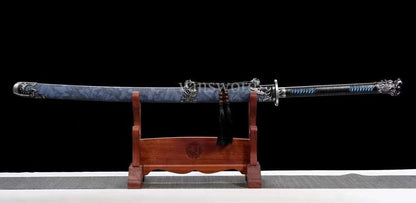 1095 High Carbon Steel Chinese Dao Sword Blue Blade Real Battle Ready Sharp.