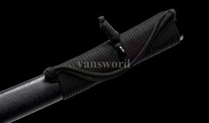 Handmade black damascus folded steel Japanese Samurai Tactical Sword katana