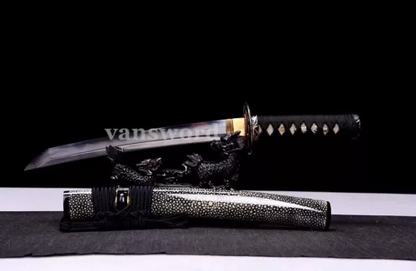 Shihozume Tanto Samurai Sword Clay Tempered Real Hamon Japanese Sharp