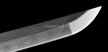 Damascus Steel Clay Tempered Japanese Katana Samurai Sword Battle Ready Sharp.