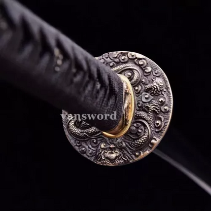 Handmade Real Katana Samurai Sword Folded Steel Clay Tempered Japanese Sharp.