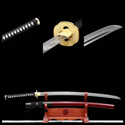 T10 Steel Clay Tempered Katana Samurai Sword Japanese High Quality Battle Ready