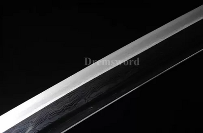 hand forged folded steel japanese samurai sword katana abrasive SUGUHA hamon