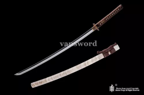 Japanese Katana Samurai Sword Kobuse Blade Clay Tempered Folded Steel Sharp