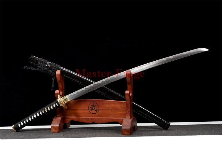 Handmade Folded Steel Japanese Samurai Katana Sword Full Tang Sharp Abrasive