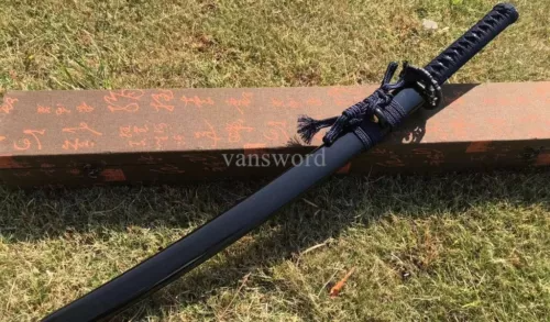 Handmade 1095 High Carbon Steel Real Japanese Wakizashi Samurai With Blue Blade.