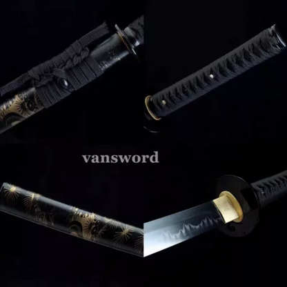 Clay Tempered Katana T10 Steel Blade Japanese Samurai Sword Real Weapons Sharp.