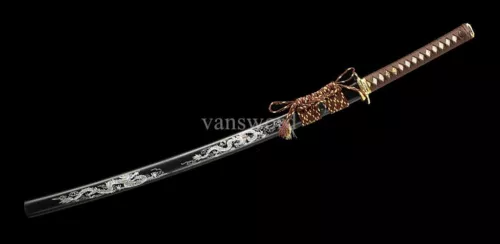 Handmade 1095 High Carbon Steel Japanese Katana Samurai Sword Full Tang Sharp.