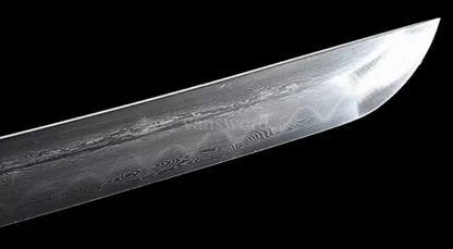 High Quality Damascus Folded Steel Japanese Samurai Katana Sword Sharp Handmade.