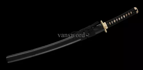 Wakizashi Hand Forged Folded Steel Japanese Samurai Sword Hamon Full Tang Sharp.