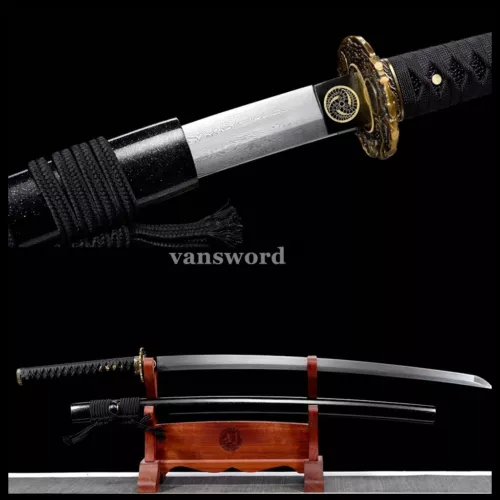 Katana Folded Steel Blade Hand Forged Samurai Real Sword Japanese Sharp