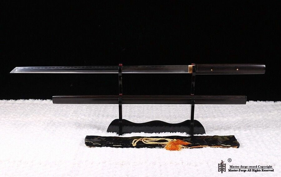 Top quality Kobuse Kiriha Zukuri Chokuto Ninjato Shirasaya straight sword Ebony