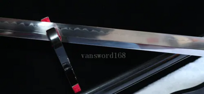 Handmade T10 Clay Tempered Japanese Samurai Real Hamon Ninja Sword Sharp.