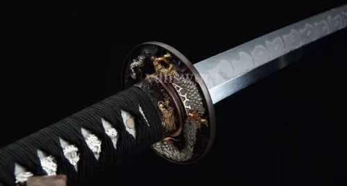 Handmade T10 Steel Rael Hamon Japanese Katana Samurai Sword With Dragon Tsuba.