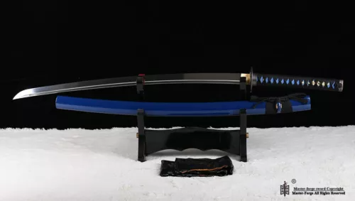 Japanese Katana Damascus Folded Steel Samurai Sword Full Tang Battle Ready Sharp