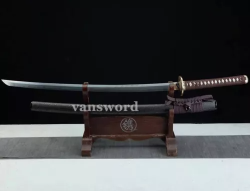 Japanese Katana Samurai Sword Hand Forged Folded Steel Clay Tempered Full Tang