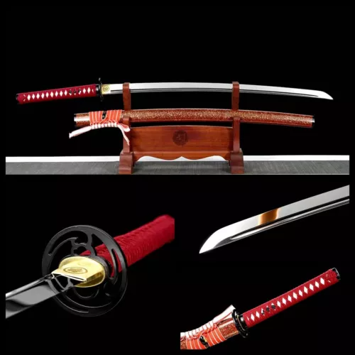 Japanese Battle Ready Full Tang Katana Samurai Carbon Sword Steel sharp blade