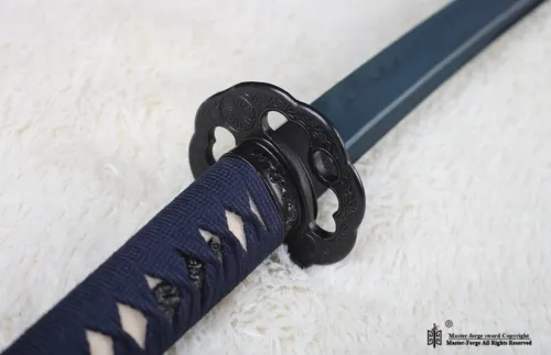 Japanese Katana Blue Blade Sword Clay Tempered T10 Steel Battle Ready Sharp New