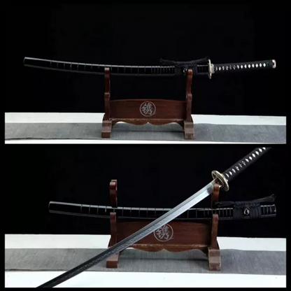 40.5" T1095 Clay Tempered Steel Japanese Samurai Katana Sword Real Hamon Sharp.