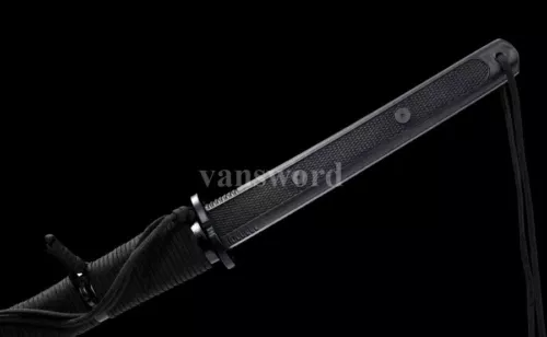 Handmade Black Damascus Folded Steel Japanese Samurai Tactical Sword Wakizashi