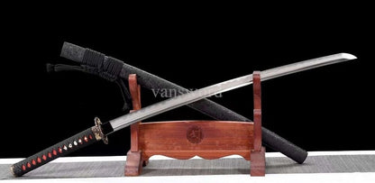 Honsanmai Damascus Steel Japanese Real Katana Samurai Sword With Copper Tsuba.