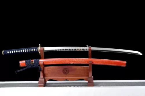 Japanese Katana Sword 9260 Spring Steel Handmade Full Tang Rayskin Saya