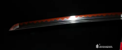 Handmade Black Damascus Folded Steel Clay Tempered Japanese Katana Sword Sharp