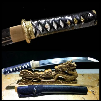 Japanese Tanto T10 Clay Tempered Steel Mini Knife Real Samurai Sword Sharp.