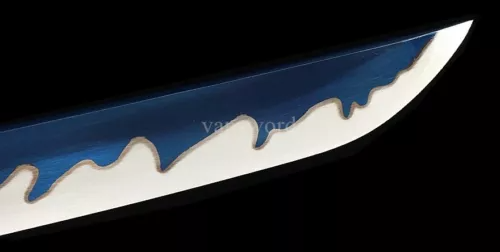 1095 High Carbon Steel Japanese Wakizashi Hand Forged Sword Sharp Blue Blade.